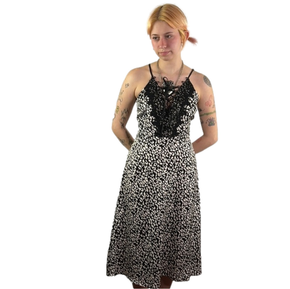 J.O.A Just One Answer Lace up Sheath Slip Dress